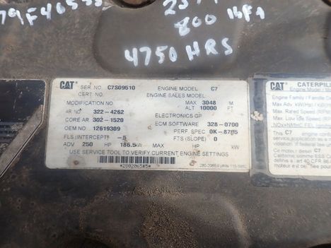 USED 2008 CAT C7 COMPLETE ENGINE TRUCK PARTS #13299-7