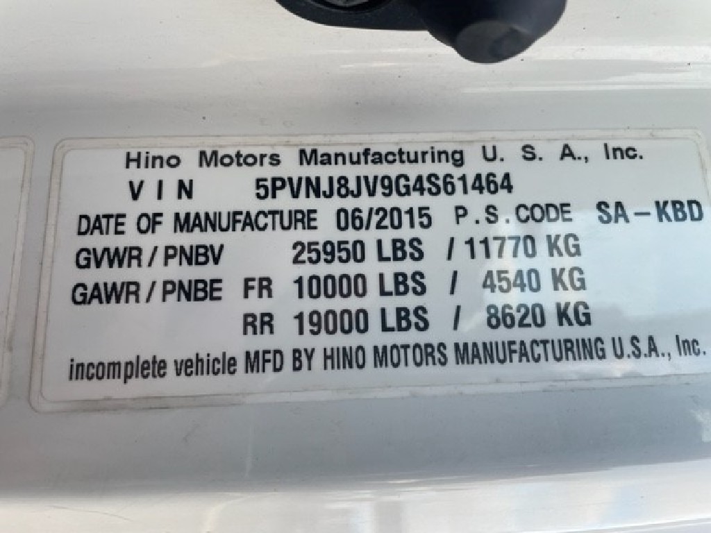 2016 hino 268a box van truck for sale 4161