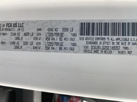 USED 2016 OTHER ELECTRIC 159 PANEL - CARGO VAN TRUCK #14471