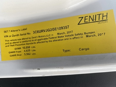 USED 2016 OTHER ELECTRIC 159 PANEL - CARGO VAN TRUCK #14471