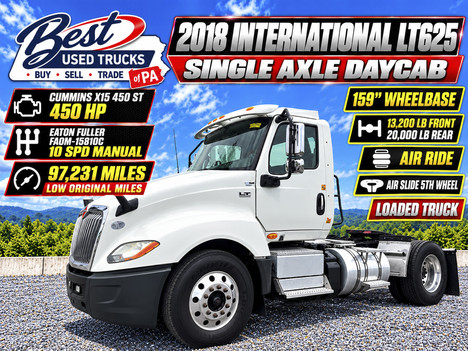 2018 INTERNATIONAL LT625 Single Axle Daycab #12940