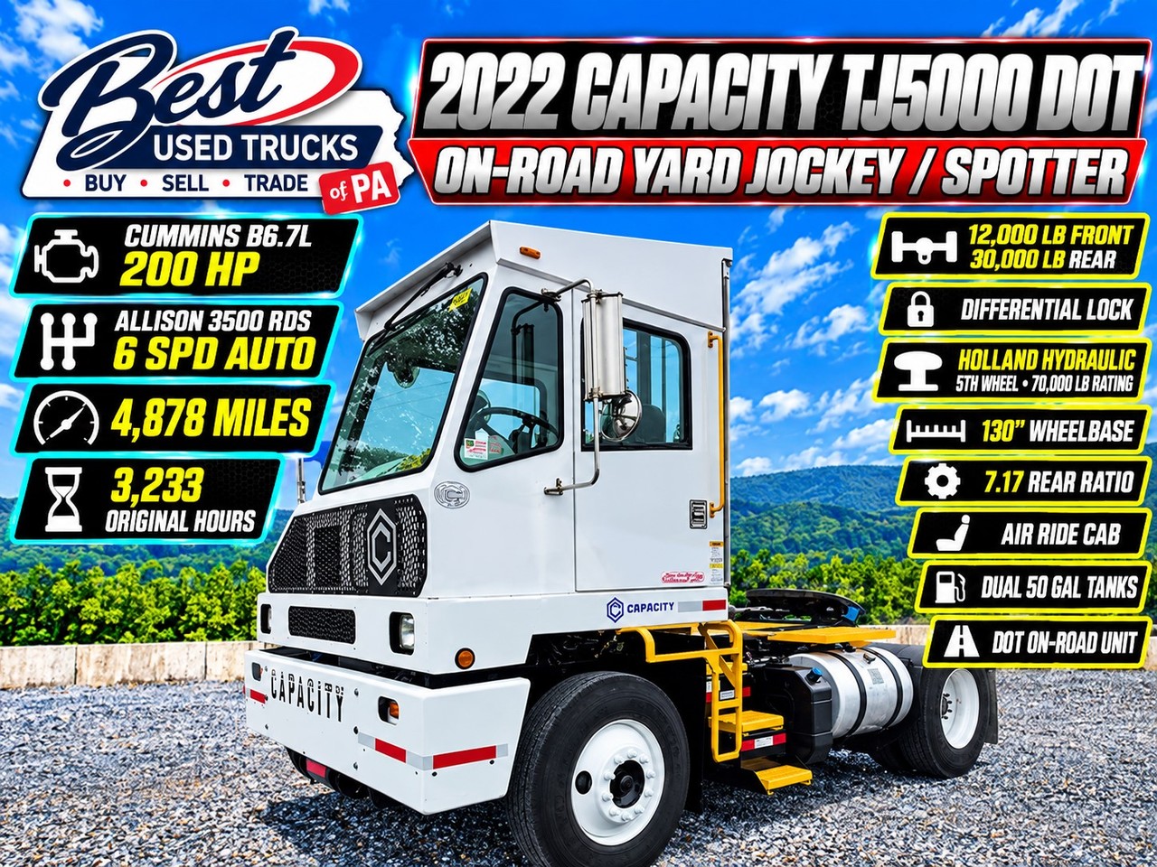 2022 CAPACITY TJ5000 DOT Yard Jockey - Spotter #1 2022 CAPACITY TJ5000 DOT Yard Jockey - Spotter #1