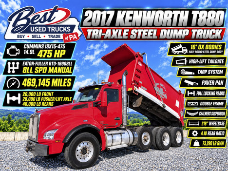2017-kenworth-t880-tri-axle-steel-dump-truck #12945