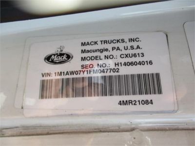 USED 2015 MACK PINNACLE CXU613 SLEEPER TRUCK #$vid