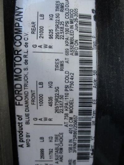 USED 2006 FORD F750 SERVICE - UTILITY TRUCK #$vid