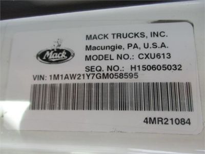 USED 2016 MACK PINNACLE CXU613 SLEEPER TRUCK #$vid