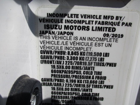 USED 2020 ISUZU NRR BOX VAN TRUCK #$vid