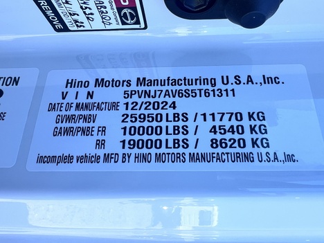 NEW 2025 HINO L6 BOX VAN TRUCK #$vid