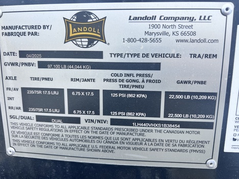 NEW 2026 LANDOLL 440B-53CA TRAVELLING AXLE TRAILER #$vid