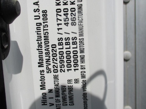 USED 2021 HINO L6 BOX VAN TRUCK #$vid
