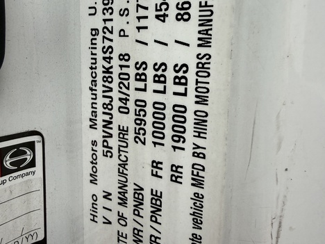 USED 2019 HINO 268A BOX VAN TRUCK #$vid