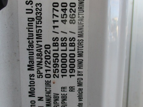 USED 2021 HINO L6 BOX VAN TRUCK #$vid