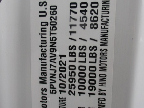 USED 2022 HINO L6 BOX VAN TRUCK #$vid