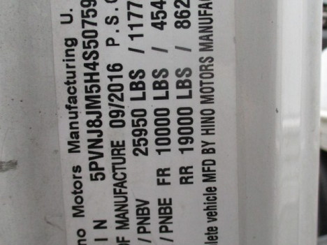 USED 2017 HINO 268A BOX VAN TRUCK #$vid