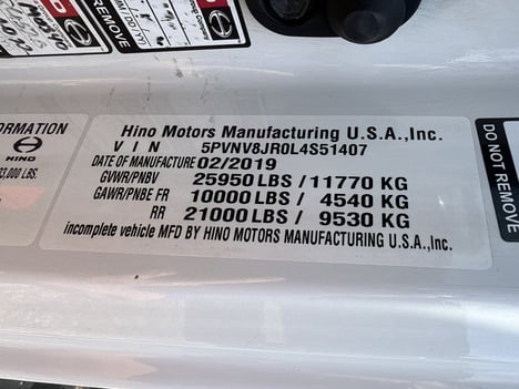 USED 2020 HINO 338 REEFER TRUCK #$vid