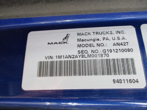 USED 2020 MACK AN42T SINGLE AXLE DAYCAB TRUCK #$vid