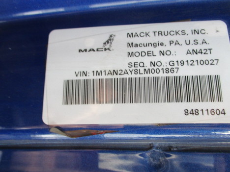 USED 2020 MACK AN42T SINGLE AXLE DAYCAB TRUCK #$vid