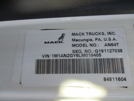 USED 2020 MACK AN64T TANDEM AXLE SLEEPER TRUCK #$vid