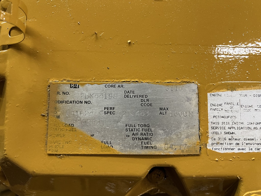 1993 CAT 3116 TRUCK ENGINE FOR SALE 3085