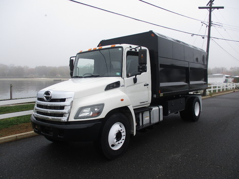 USED 2015 HINO 338 CHIPPER DUMP TRUCK #12379-1