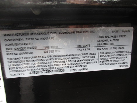 NEW 2022 ECONOLINE DP2025DA EQUIPMENT TRAILER #12383-2