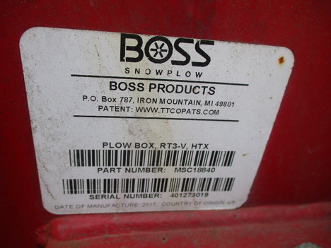 USED2017BOSSHTXVSNOWPLOW #12388-4