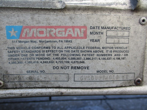 USED 2013 MORGAN 26 FT VAN BODY TRUCK BODY #12427-4