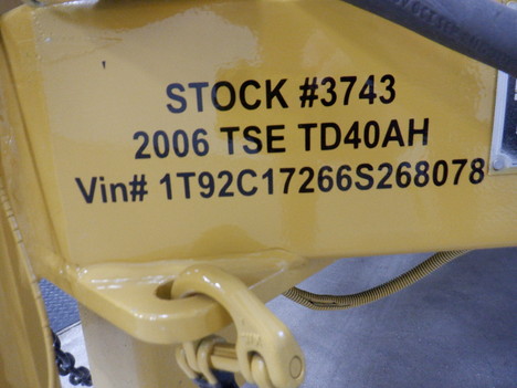 USED 2006 TSE TD40AH SINGLE DRUM PULLER EQUIPMENT #3743-10