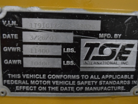 USED 2003 TSE TD40AH SINGLE DRUM PULLER EQUIPMENT #3744-15
