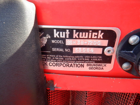 USED 2012 KUT KWICK SSM-38-72D COMMERCIAL LAWN MOWER EQUIPMENT #3748-9