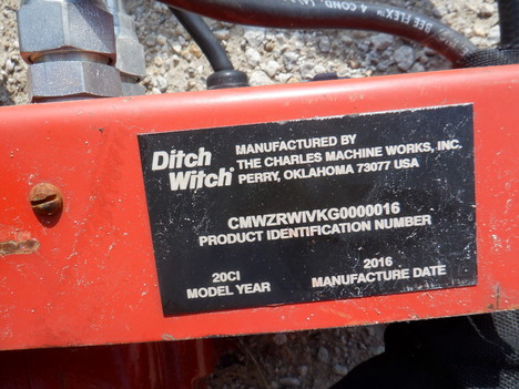 USED2016DITCHWITCHROTOWITCHIVBORING/DCABLEPLOW #3749-1