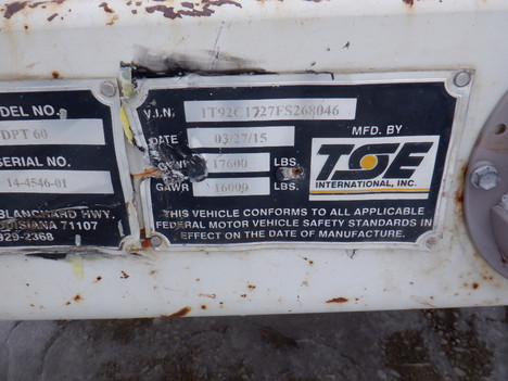 USED 2015 TSE TSE DPT-60 SINGLE DRUM PULLER EQUIPMENT #3906-3