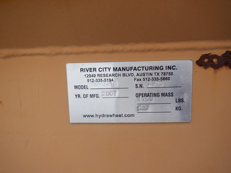 USED 2007 RIVER CITY MFG HYDRA WHEEL RD 321B ROCK SAW EQUIPMENT #3912-4