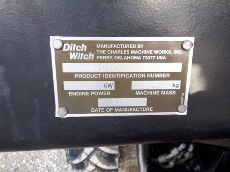 USED 2007 DITCH WITCH 420SX WALK-BESIDE TRENCHER - VIBRATORY PLOW EQUIPMENT #3920-4