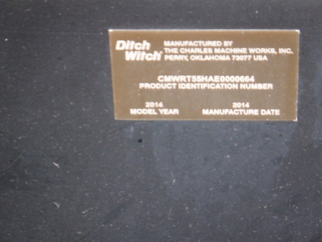 USED 2014 DITCH WITCH RT55 RIDE-ON TRENCHER EQUIPMENT #3973-15