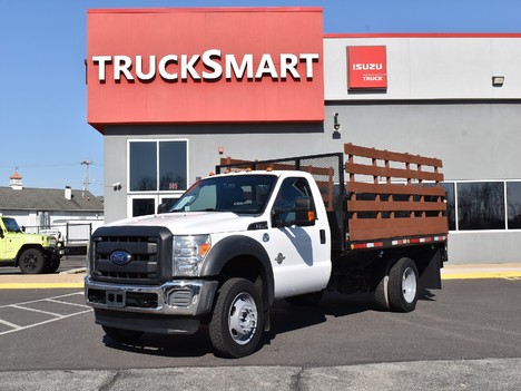 USED 2014 FORD F550 FLATBED TRUCK #12952-1