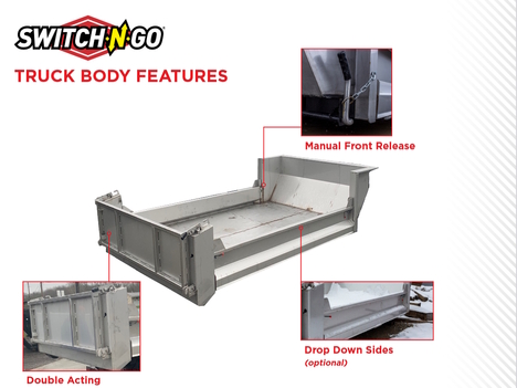 NEW SWITCH-N-GO 11FT. STAINLESS MASON DU SWITCH-N-GO BODY TRUCK BODY #13565