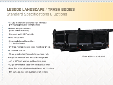 NEW SH TRUCK BODIES 11FT. LANDSCAPE DUMP DUMP BODY TRUCK BODY #13573-11