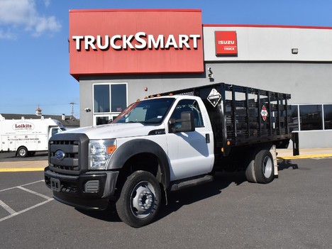 USED 2014 FORD F450 STAKE BODY TRUCK #13589-3