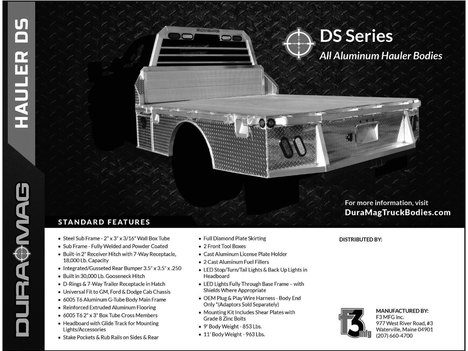 NEW DURAMAG 8FT ALUMINUM DIAMOND PLA COMBO BODY TRUCK BODY #13786-2