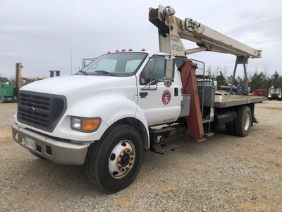 USED 2003 FORD F650 FLATBED TRUCK #3813-1
