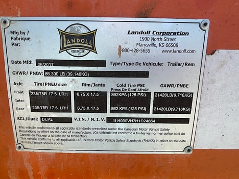 USED 2017 LANDOLL 930D-51-15 DROP DECK TRAILER #4642-8