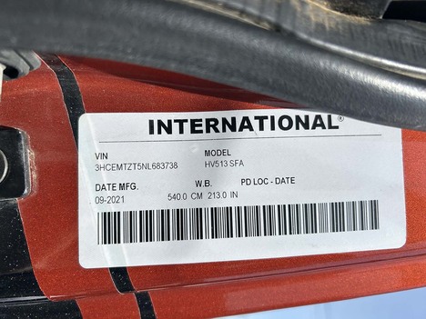 USED 2022 INTERNATIONAL HV 513 DAYCAB TRUCK #3806-6