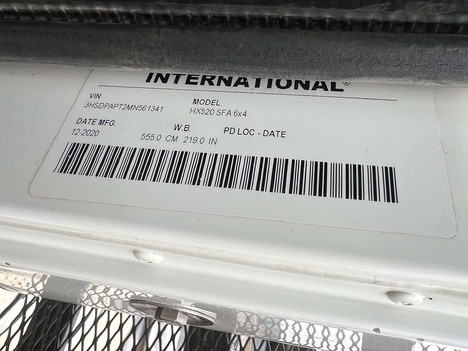 USED 2021 INTERNATIONAL HX 520 DAYCAB TRUCK #3808-10