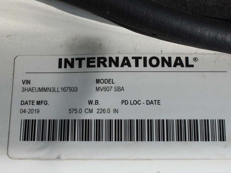 USED 2020 INTERNATIONAL MV CAB CHASSIS TRUCK #3854-6