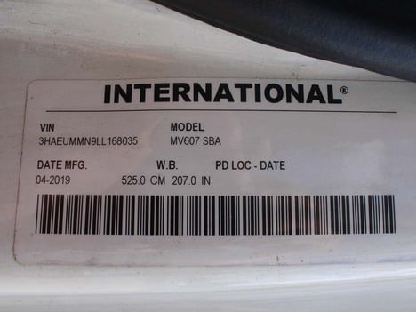USED 2020 INTERNATIONAL MV CAB CHASSIS TRUCK #3855-5