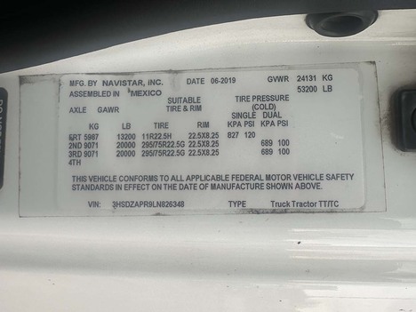 USED 2020 INTERNATIONAL LT 625 SLEEPER TRUCK #3971-13