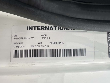 USED 2019 INTERNATIONAL LT 625 SLEEPER TRUCK #4024-13