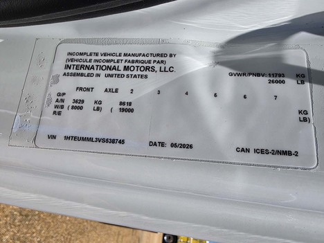 USED 2025 INTERNATIONAL MV 607 CAB CHASSIS TRUCK #4259-8