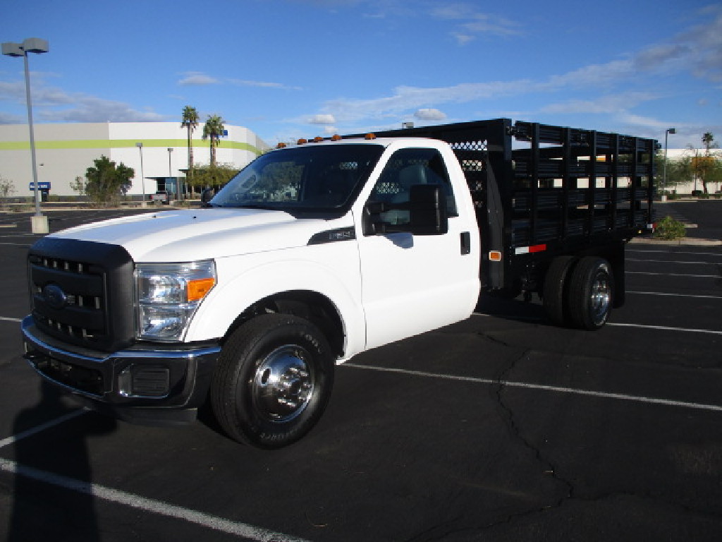 USED 2012 FORD F350 STAKE BODY TRUCK #2728